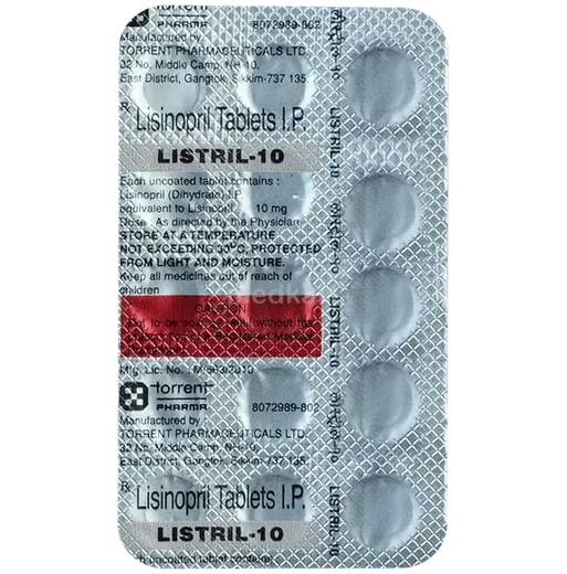 listril 10mg tablet 15's